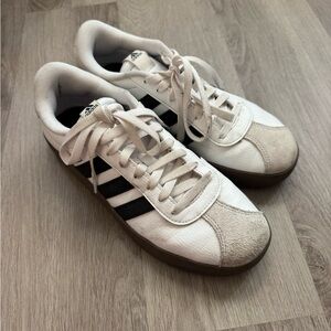 Adidas women’s  White and Black Striped Sneakers